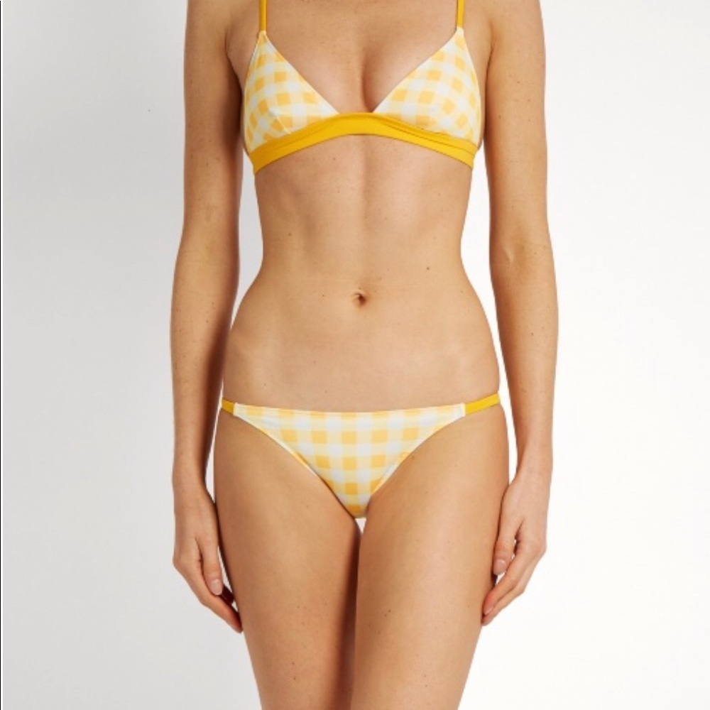Solid & Striped Yellow Gingham Bikini 👙 S